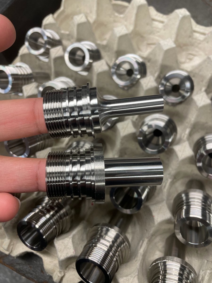 Threaded stainless fittings with tube ends